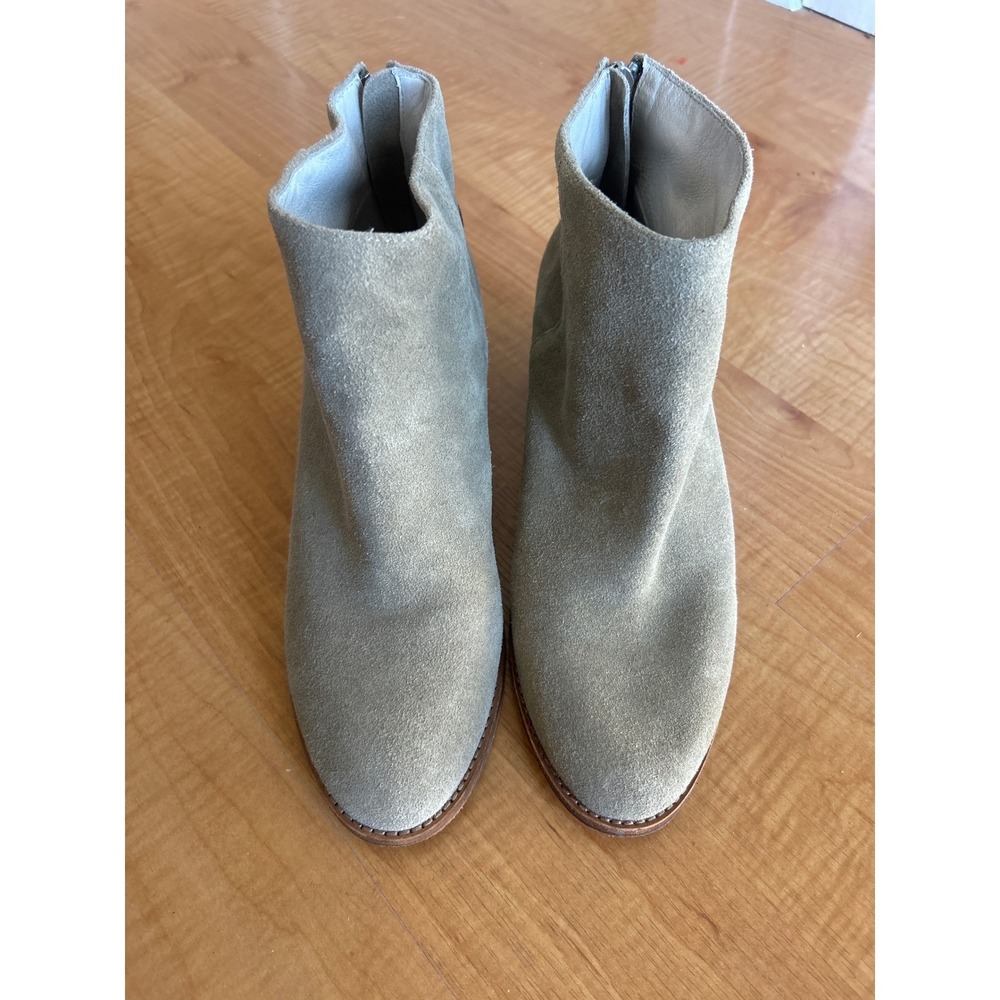 Matt Bernson & Calypso Womens Olive Green Suede Zip Ankle Booties Size 9 / 39